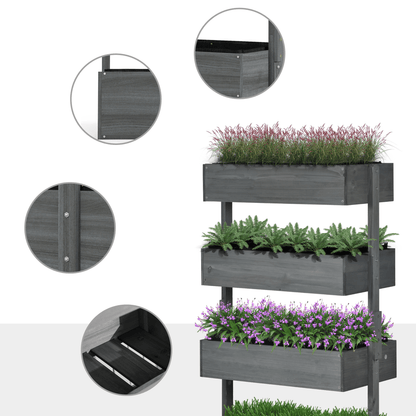 Outsunny Premium Wooden Raised Garden Bed - Versatile 4 - Box Plant Stand - plants - express.com