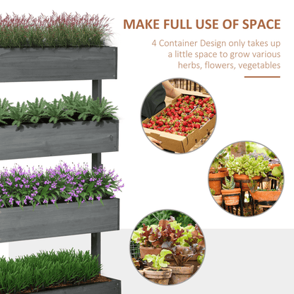 Outsunny Premium Wooden Raised Garden Bed - Versatile 4 - Box Plant Stand - plants - express.com