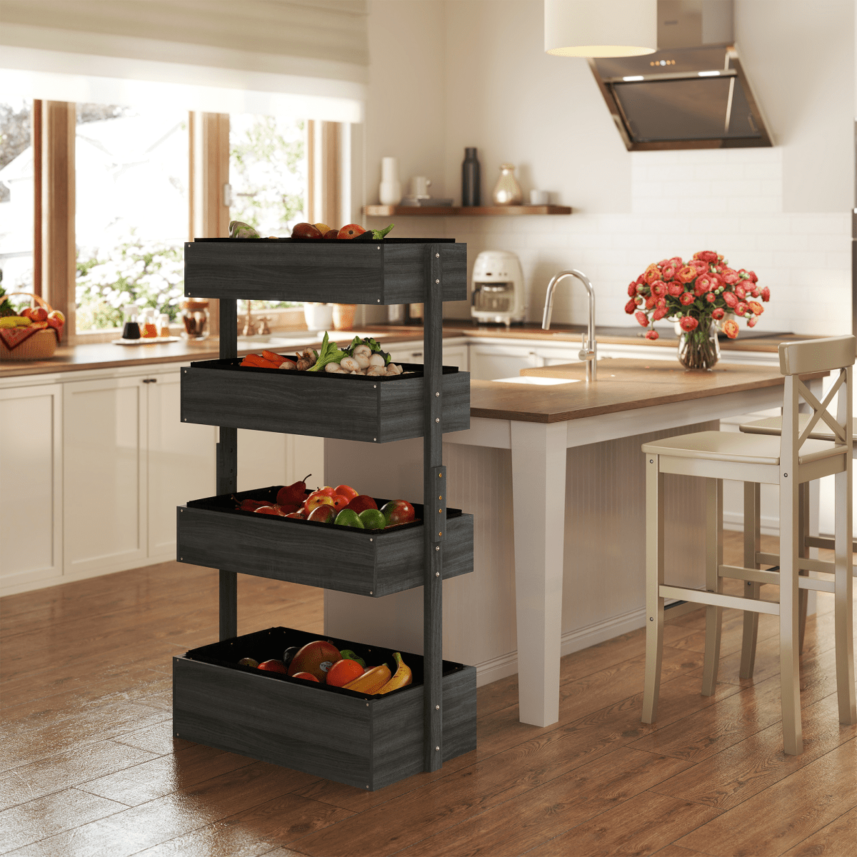 Outsunny Premium Wooden Raised Garden Bed - Versatile 4 - Box Plant Stand - plants - express.com