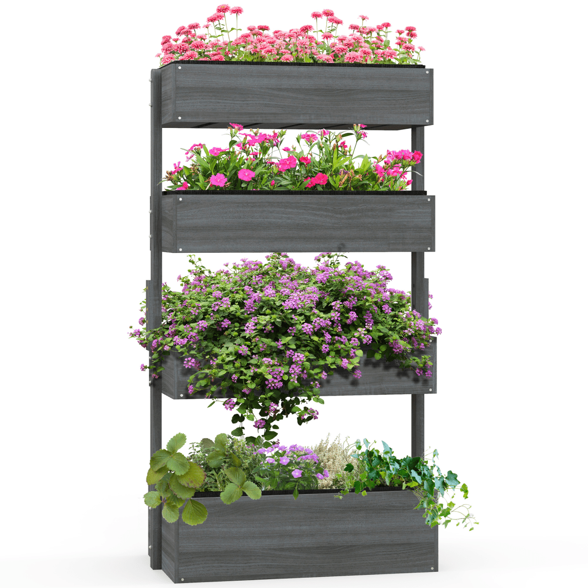 Outsunny Premium Wooden Raised Garden Bed - Versatile 4 - Box Plant Stand - plants - express.com