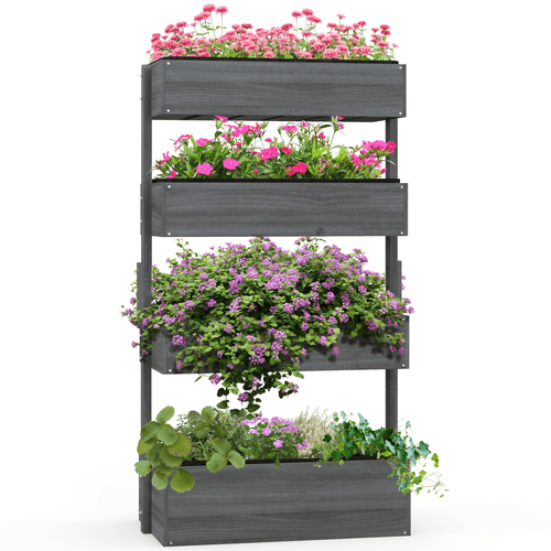 Outsunny Premium Wooden Raised Garden Bed - Versatile 4 - Box Plant Stand - plants - express.com