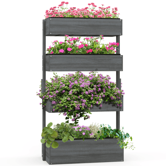 Outsunny Premium Wooden Raised Garden Bed - Versatile 4 - Box Plant Stand - plants - express.com