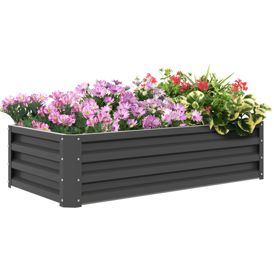 Outsunny Raised Garden Bed Elevated Planter Box for Flowers Light Grey - plants - express.com