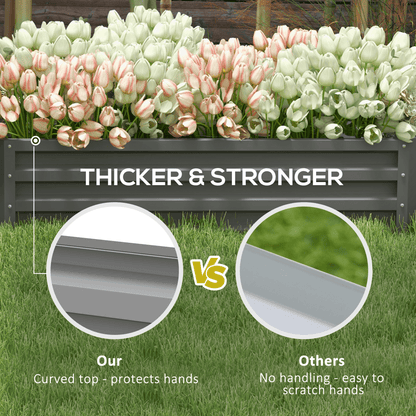 Outsunny Raised Garden Bed Elevated Planter Box for Flowers Light Grey - plants - express.com
