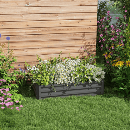 Outsunny Raised Garden Bed Elevated Planter Box for Flowers Light Grey - plants - express.com