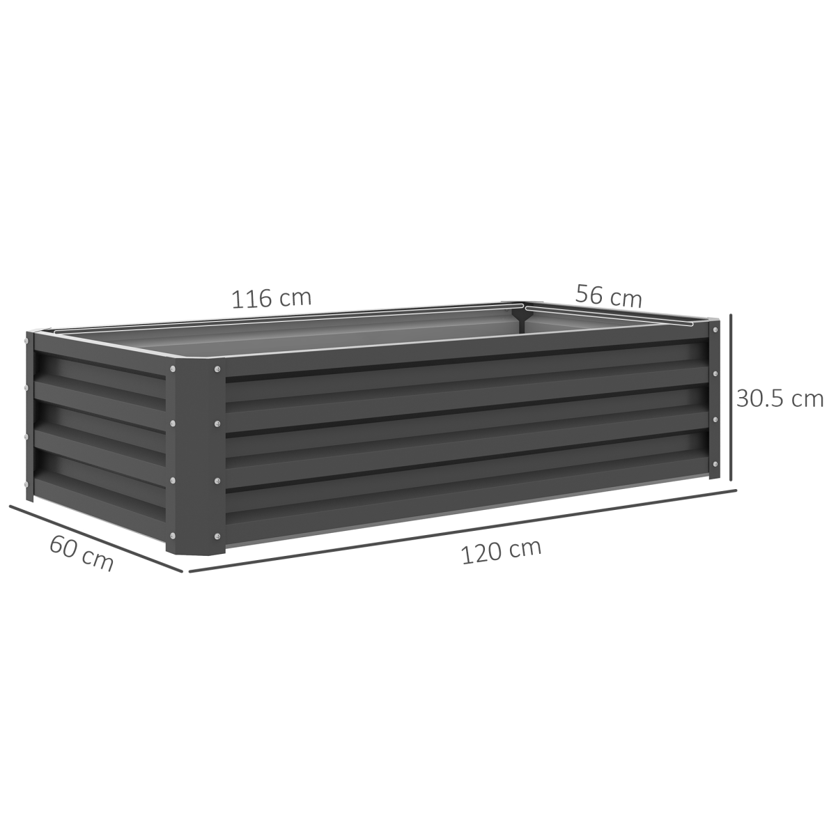 Outsunny Raised Garden Bed Elevated Planter Box for Flowers Light Grey - plants - express.com