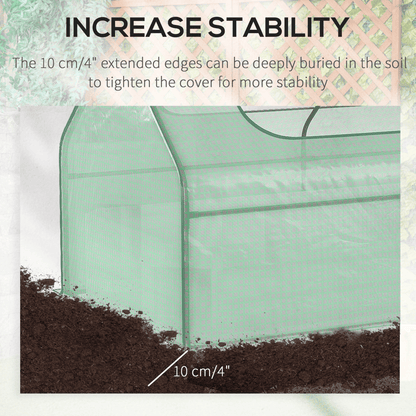 Outsunny Raised Garden Bed Planter Box with Greenhouse, Large Window, Green - plants - express.com