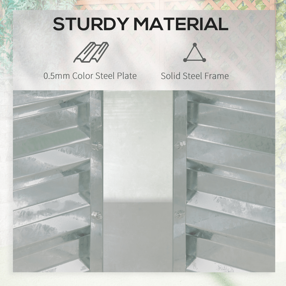 Outsunny Raised Garden Bed Planter Box with Greenhouse, Large Window, Green - plants - express.com