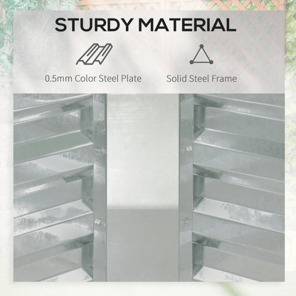 Outsunny Raised Garden Bed Planter Box with Greenhouse, Large Window, Green - plants - express.com