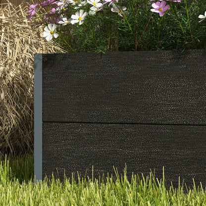 Outsunny Raised Garden Bed with Trellis and Drainage Hole, Planter Box Black - plants - express.com