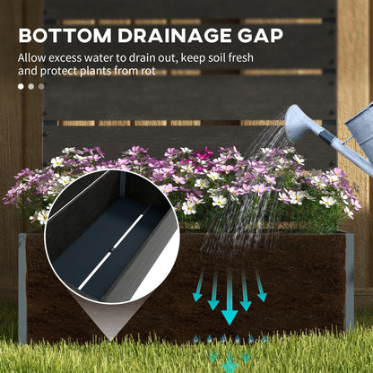 Outsunny Raised Garden Bed with Trellis and Drainage Hole, Planter Box Black - plants - express.com