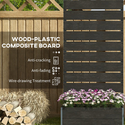 Outsunny Raised Garden Bed with Trellis and Drainage Hole, Planter Box Black - plants - express.com