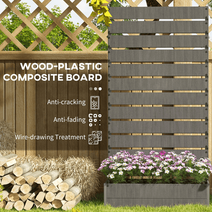 Outsunny Raised Garden Bed with Trellis - Dark Grey Patio Planter - plants - express.com