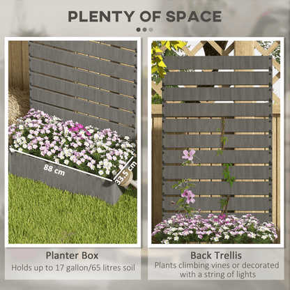 Outsunny Raised Garden Bed with Trellis - Dark Grey Patio Planter - plants - express.com