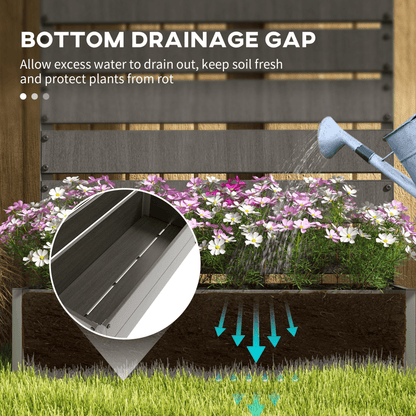 Outsunny Raised Garden Bed with Trellis - Dark Grey Patio Planter - plants - express.com