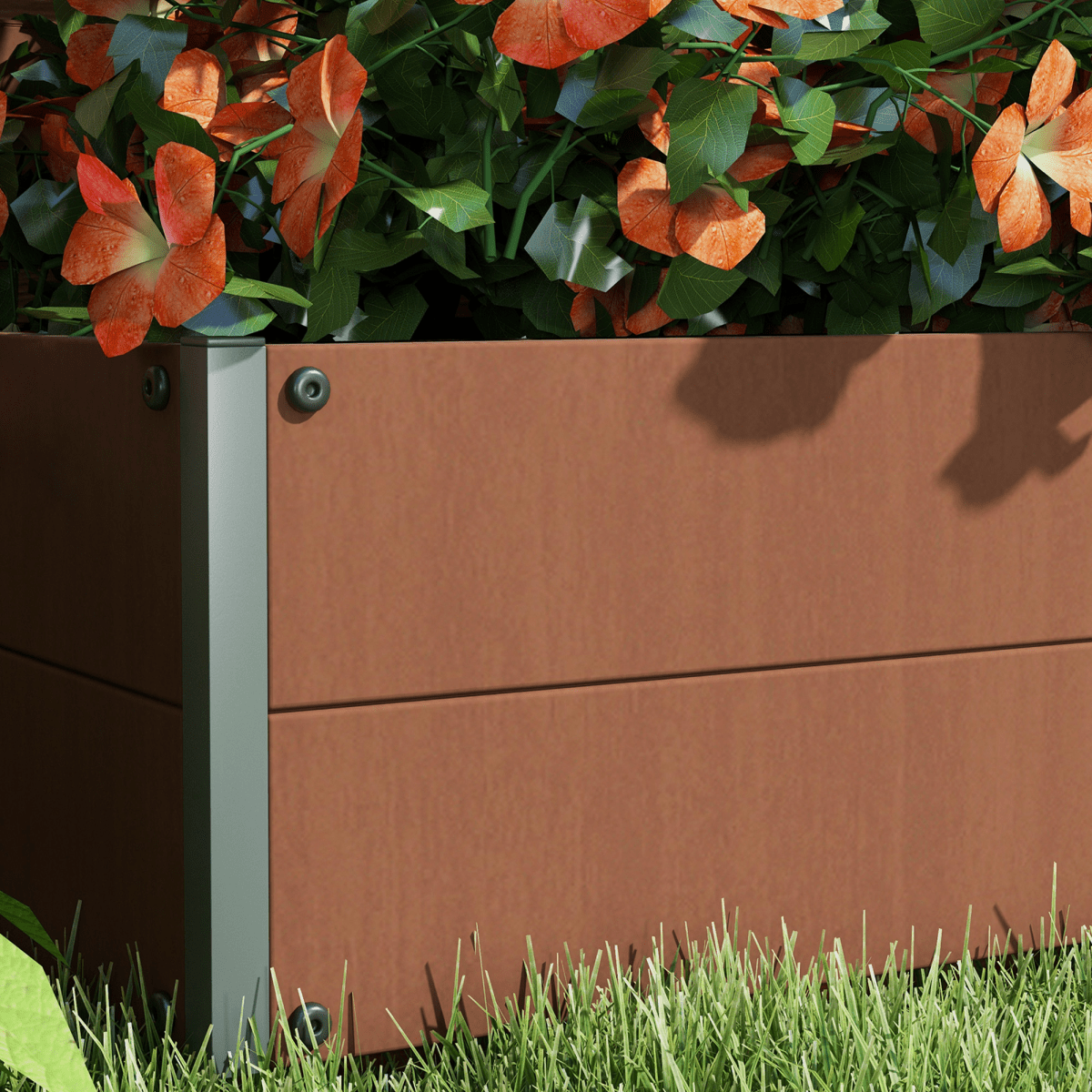 Outsunny Raised Garden Bed with Trellis Light Brown Patio Planter - plants - express.com
