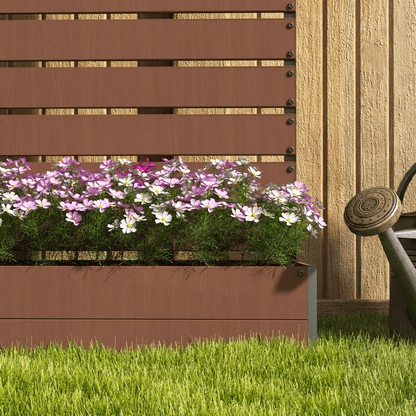 Outsunny Raised Garden Bed with Trellis Light Brown Patio Planter - plants - express.com