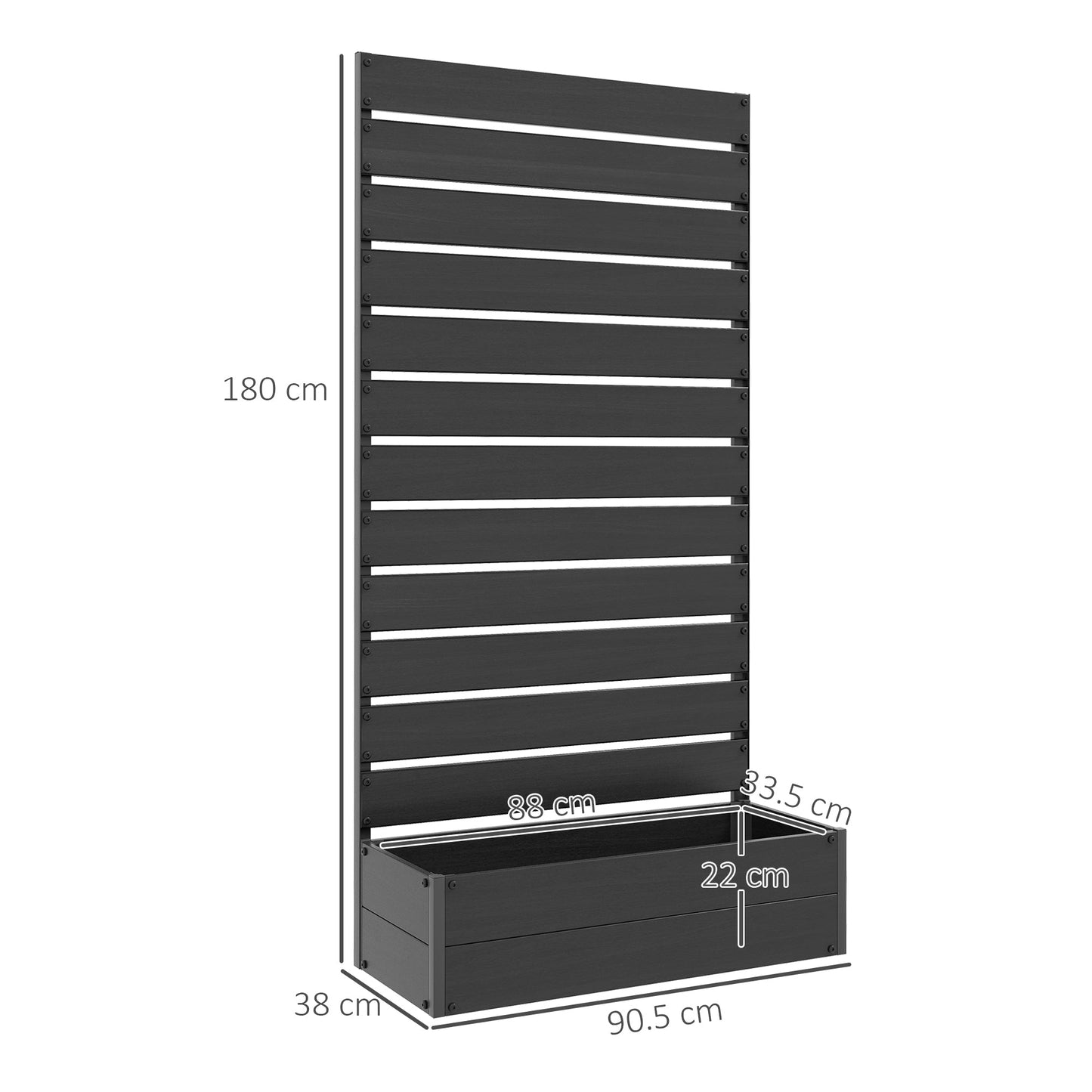 Outsunny Raised Garden Bed with Trellis Standing Patio Planter Box Black - plants - express.com