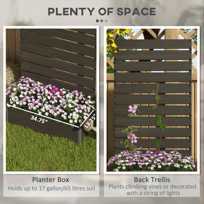 Outsunny Raised Garden Bed with Trellis Standing Patio Planter Box Black - plants - express.com