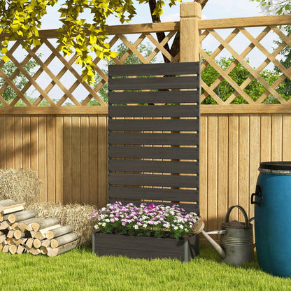 Outsunny Raised Garden Bed with Trellis Standing Patio Planter Box Black - plants - express.com