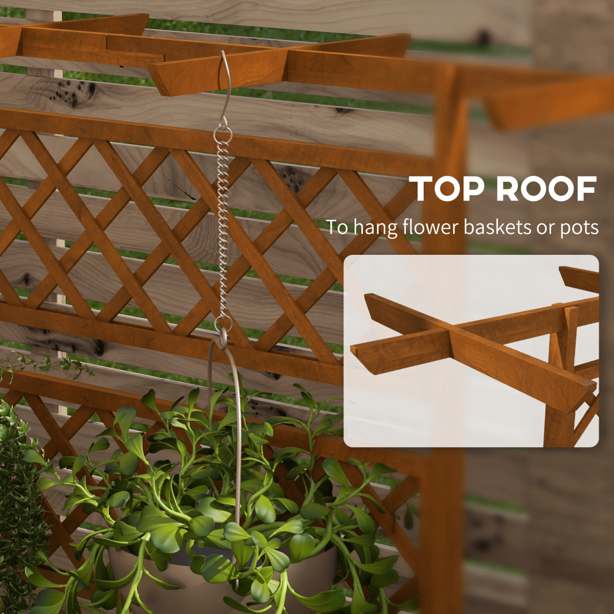 Outsunny Raised Trellis Planter - Stylish Wooden Garden Bed for Climbing Plants - plants - express.com