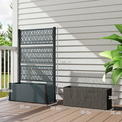 Outsunny Rattan Garden Planter with Trellis - Stylish Raised Bed for Climbing Plants - plants - express.com