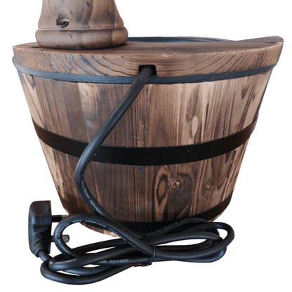 Outsunny Rustic Barrel Water Pump Fountain - Electric Garden Oasis Decor - plants - express.com