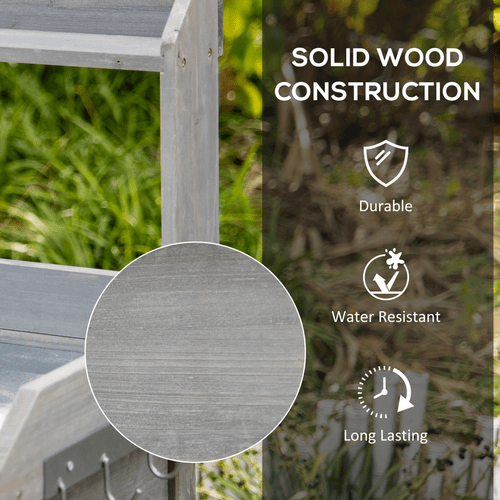 Outsunny Rustic Garden Potting Bench with Galvanized Top & Storage Solutions - plants - express.com