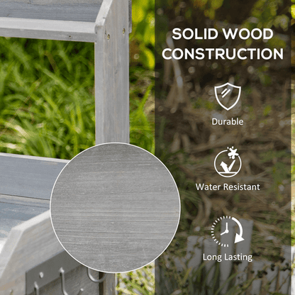 Outsunny Rustic Garden Potting Bench with Galvanized Top & Storage Solutions - plants - express.com