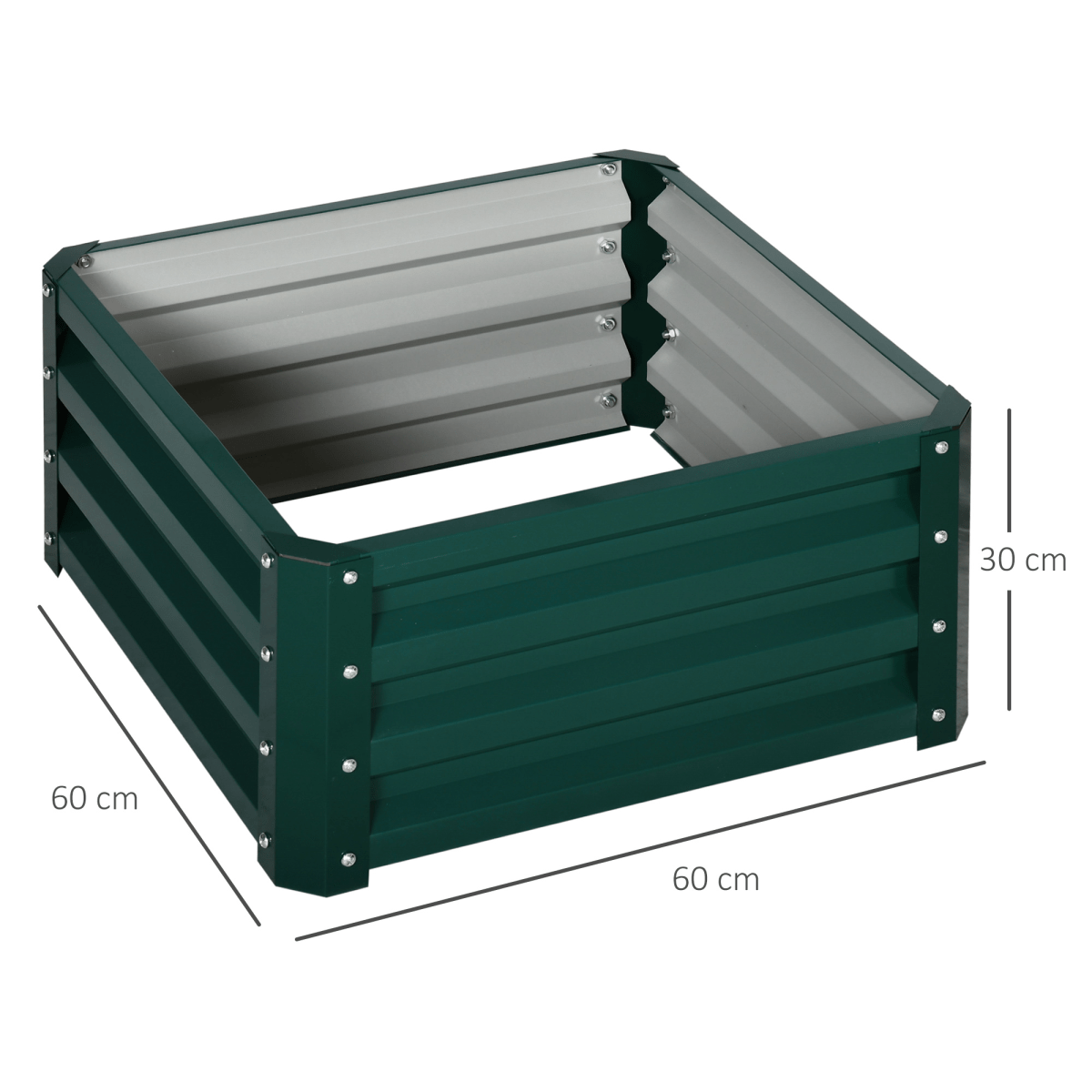 Outsunny Set of 2 Raised Garden Bed Galvanised Planter Box Easy Setup Green - plants - express.com