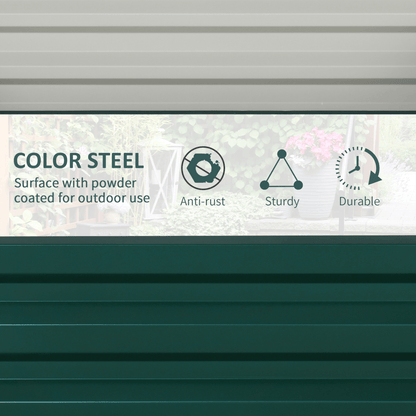 Outsunny Set of 2 Raised Garden Bed Galvanised Planter Box Easy Setup Green - plants - express.com