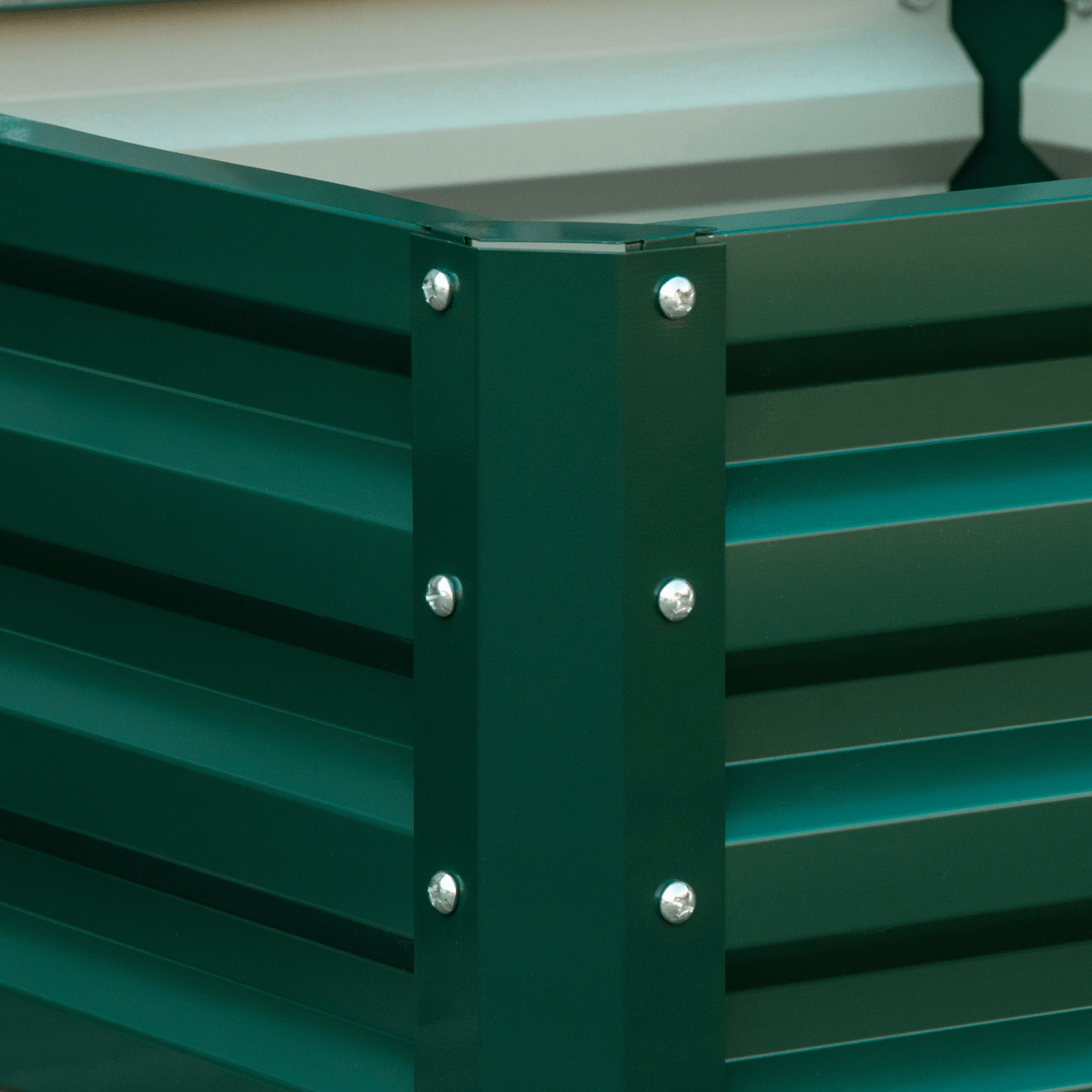 Outsunny Set of 2 Raised Garden Bed Galvanised Planter Box Easy Setup Green - plants - express.com