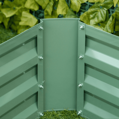 Outsunny Set of 2 Raised Garden Bed Galvanised Planter Box Easy Setup Green - plants - express.com