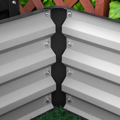 Outsunny Set of 2 Raised Garden Bed Galvanised Planter Box Easy Setup Grey - plants - express.com