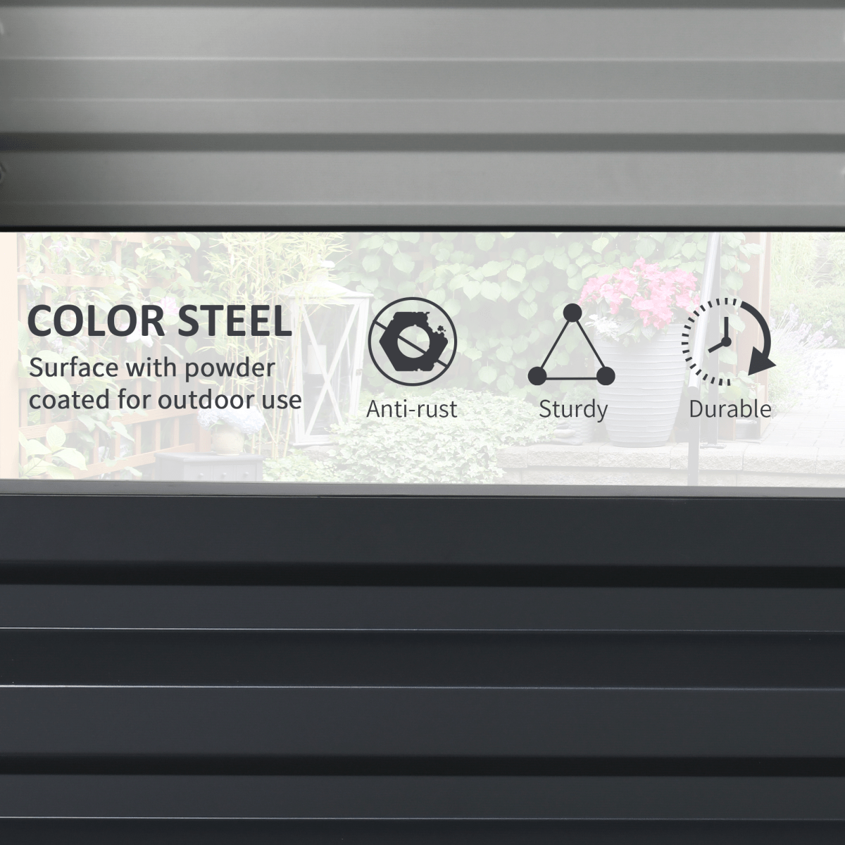 Outsunny Set of 2 Raised Garden Bed Galvanised Planter Box Easy Setup Grey - plants - express.com