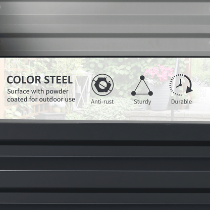 Outsunny Set of 2 Raised Garden Bed Galvanised Planter Box Easy Setup Grey - plants - express.com