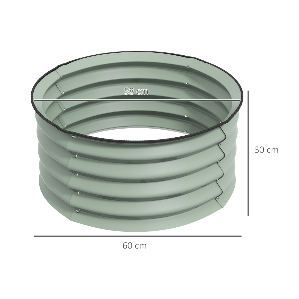 Outsunny Set of 2 Raised Garden Bed Metal Planter Box with Safety Edging, Green - plants - express.com