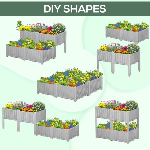 Outsunny Set of 2 Rattan - Effect Raised Garden Planter Boxes - Durable & Stylish - plants - express.com