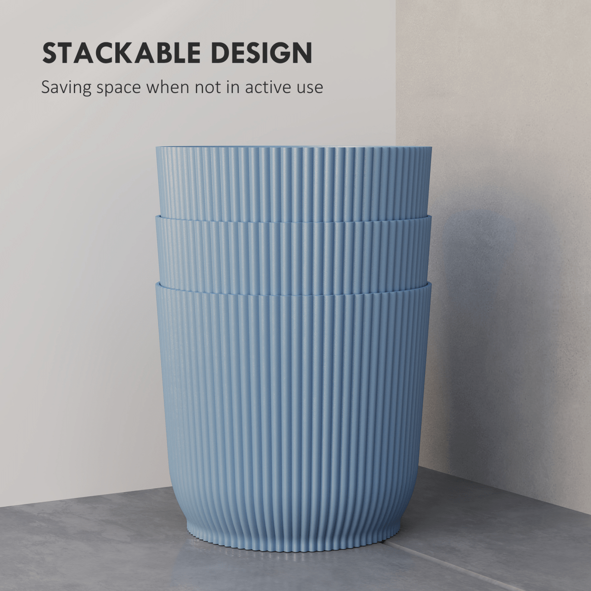 Outsunny Set of 2 Round Plant Pots Outdoor 22cm for Garden Decoration, Blue - plants - express.com