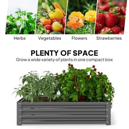 Outsunny Steel Raised Garden Bed - Durable Planter for Flowers & Vegetables - plants - express.com
