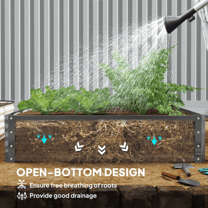 Outsunny Steel Raised Garden Bed - Durable Planter for Flowers & Vegetables - plants - express.com
