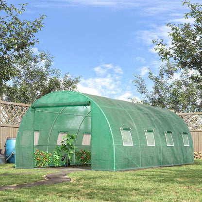 Outsunny Walk - In Polytunnel Greenhouse with Zip Door & Eight Ventilating Windows - plants - express.com