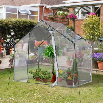 Outsunny Walk - In Polytunnel Greenhouse with Zip Door & Eight Ventilating Windows - plants - express.com