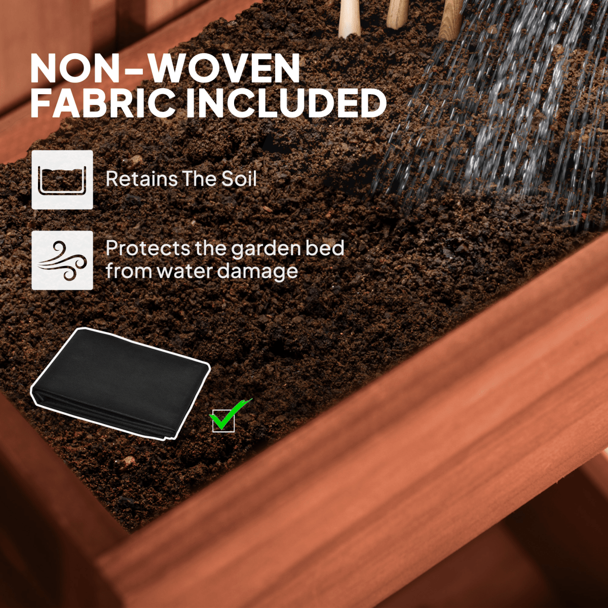 Outsunny Wall - Mounted Wooden Garden Planters with Trellis Raised Bed - plants - express.com