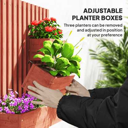Outsunny Wall - Mounted Wooden Garden Planters with Trellis Raised Bed - plants - express.com