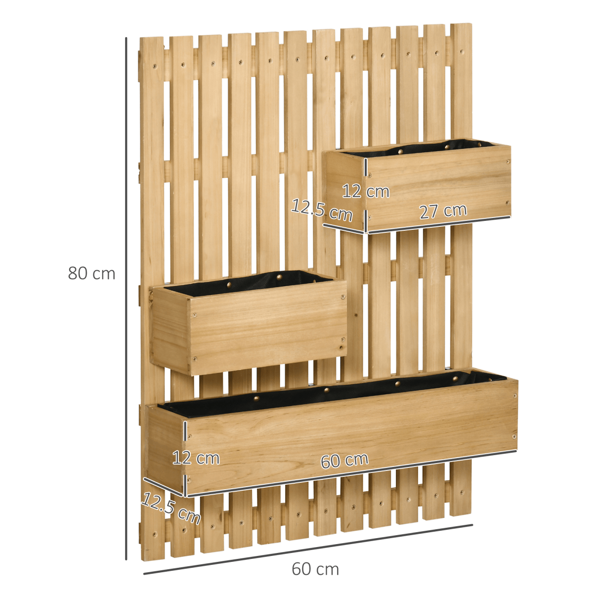Outsunny Wall - Mounted Wooden Planter with Trellis - Versatile Garden Display - plants - express.com