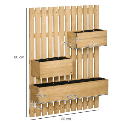 Outsunny Wall - Mounted Wooden Planter with Trellis - Versatile Garden Display - plants - express.com