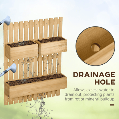 Outsunny Wall - Mounted Wooden Planter with Trellis - Versatile Garden Display - plants - express.com