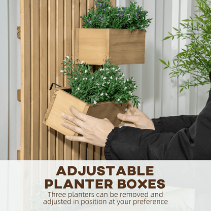 Outsunny Wall - Mounted Wooden Planter with Trellis - Versatile Garden Display - plants - express.com