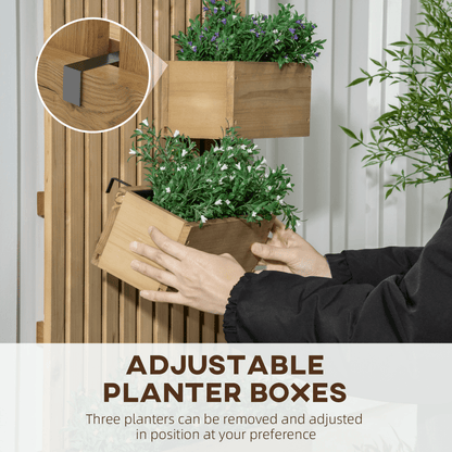 Outsunny Wall - Mounted Wooden Planters with Trellis – Versatile Garden Display - plants - express.com